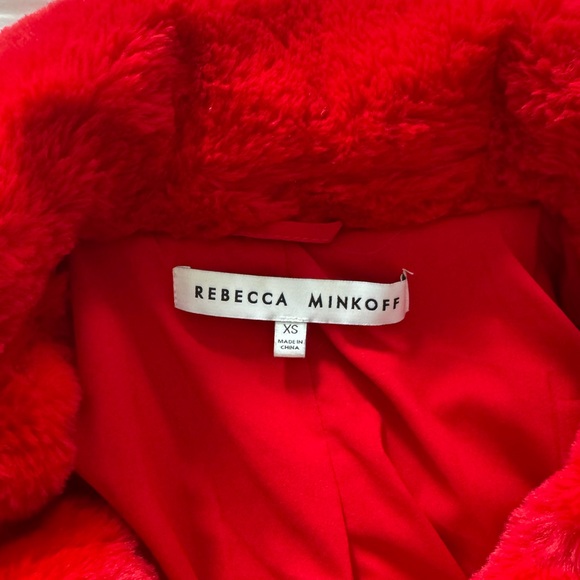 Rebecca Minkoff Vibrant Red Faux Fur Jacket - UNWORN - Picture 2 of 4